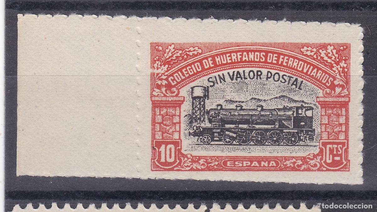 Sellos: AA16-PARAFISCALES Colegio Hu&eacute;rfanos FERROVIARIOS 10 Cts ** Sin Fijasellos LUJO .