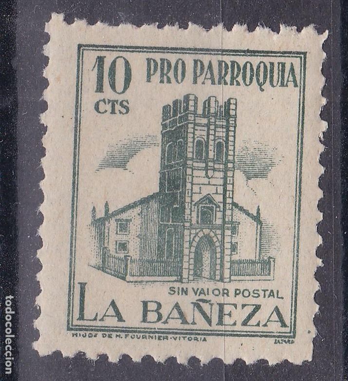 Sellos: AA16-PARAFISCALES Pro Parroquia LA BA&Ntilde;EZA 10 Cts ** Sin Fijasellos LUJO .Fournier