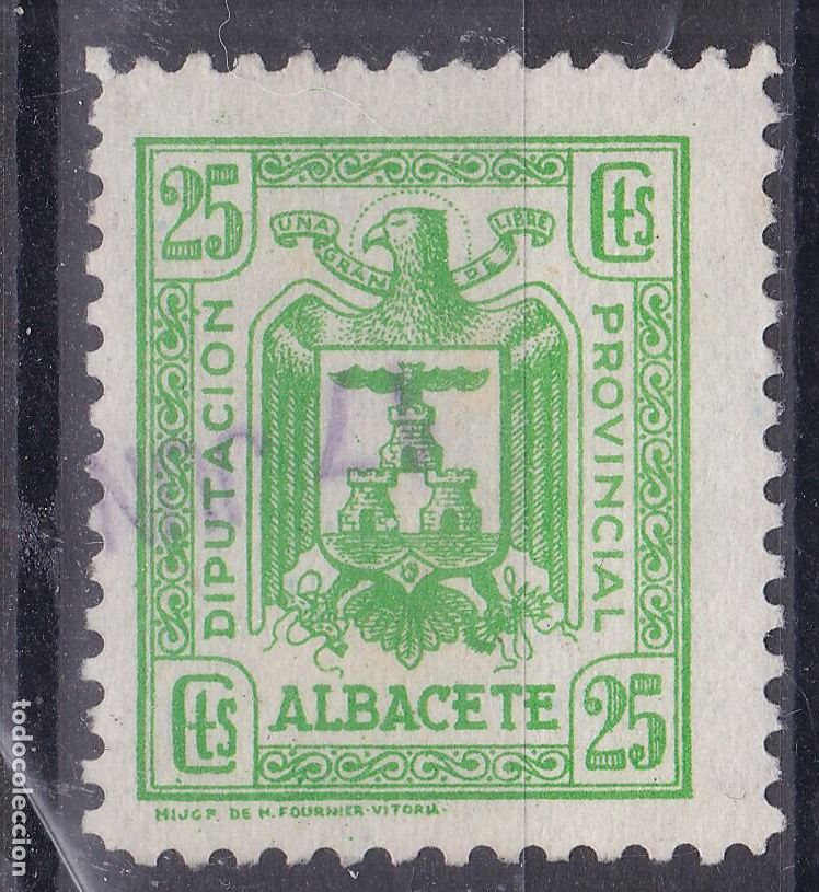 Sellos: AA17-FISCALES LOCALES . Diputaci&oacute;n Provincial ALBACETE 25 Cts Usado.