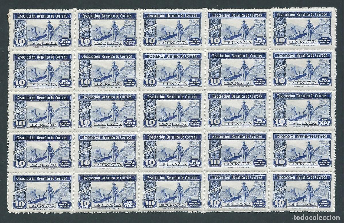 Sellos: lote 25 vi&ntilde;etas asociacion benefica de correos 10 cts Rieusset S.A. Heralmi sellos nuevos!