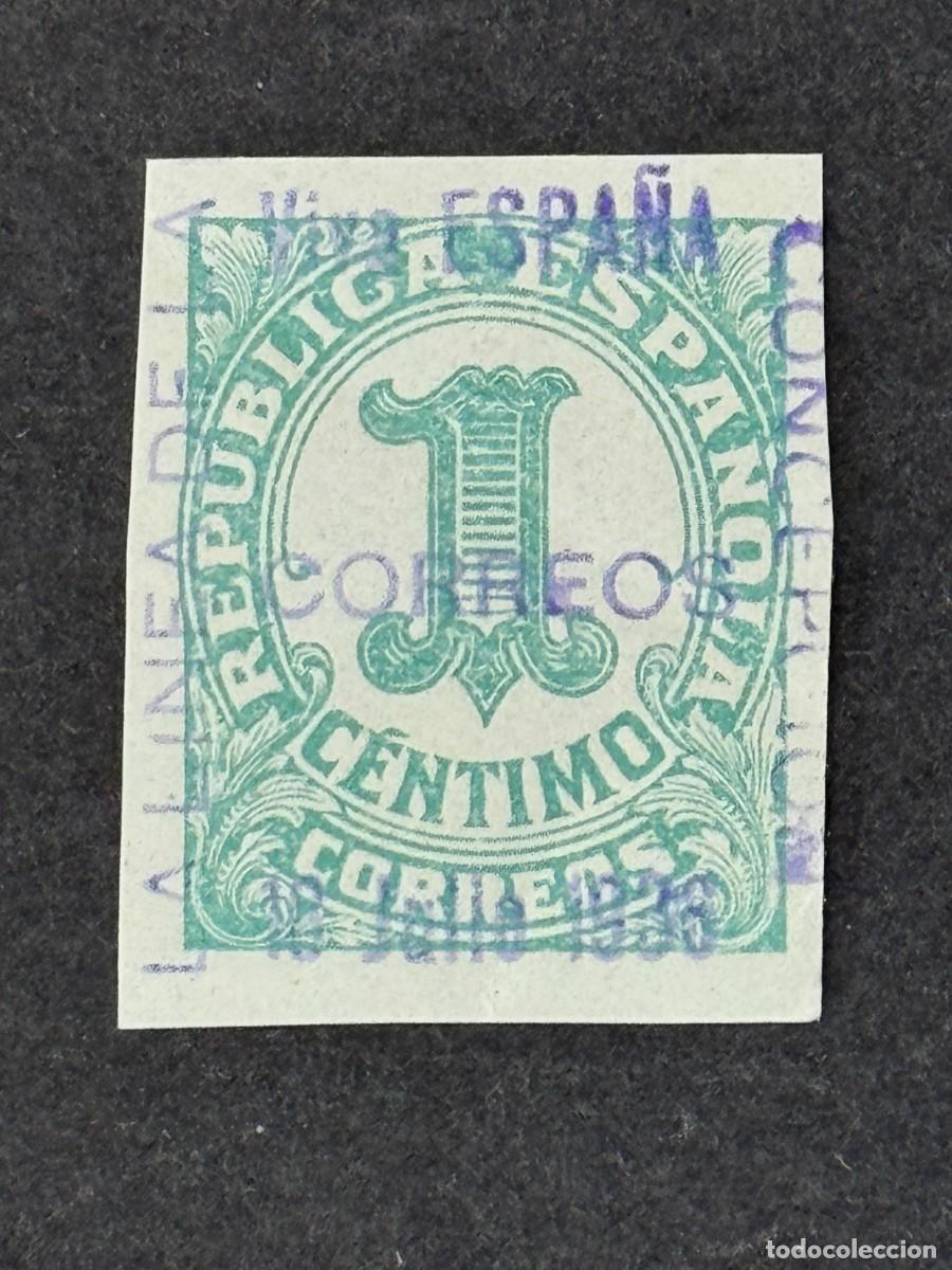Sellos: Emisiones locales patri&oacute;ticas La L&iacute;nea de la Concepci&oacute;n sello republ. 1936 Edifil 1 nuevo