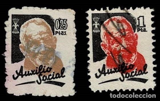 Sellos: NC-70 Guerra Civil AUXILIO SOCIAL Valor 0'25 y 1 pta. Ver