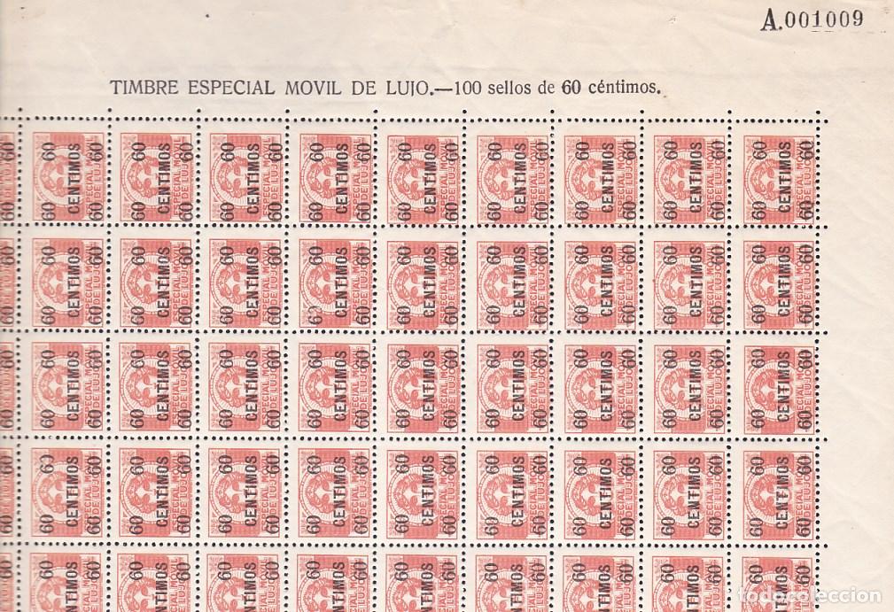 Sellos: GP22- FISCALES . Especial M&oacute;vil de LUJO 60 Cts Bloque de 80 Sellos ** Sin Fijasellos