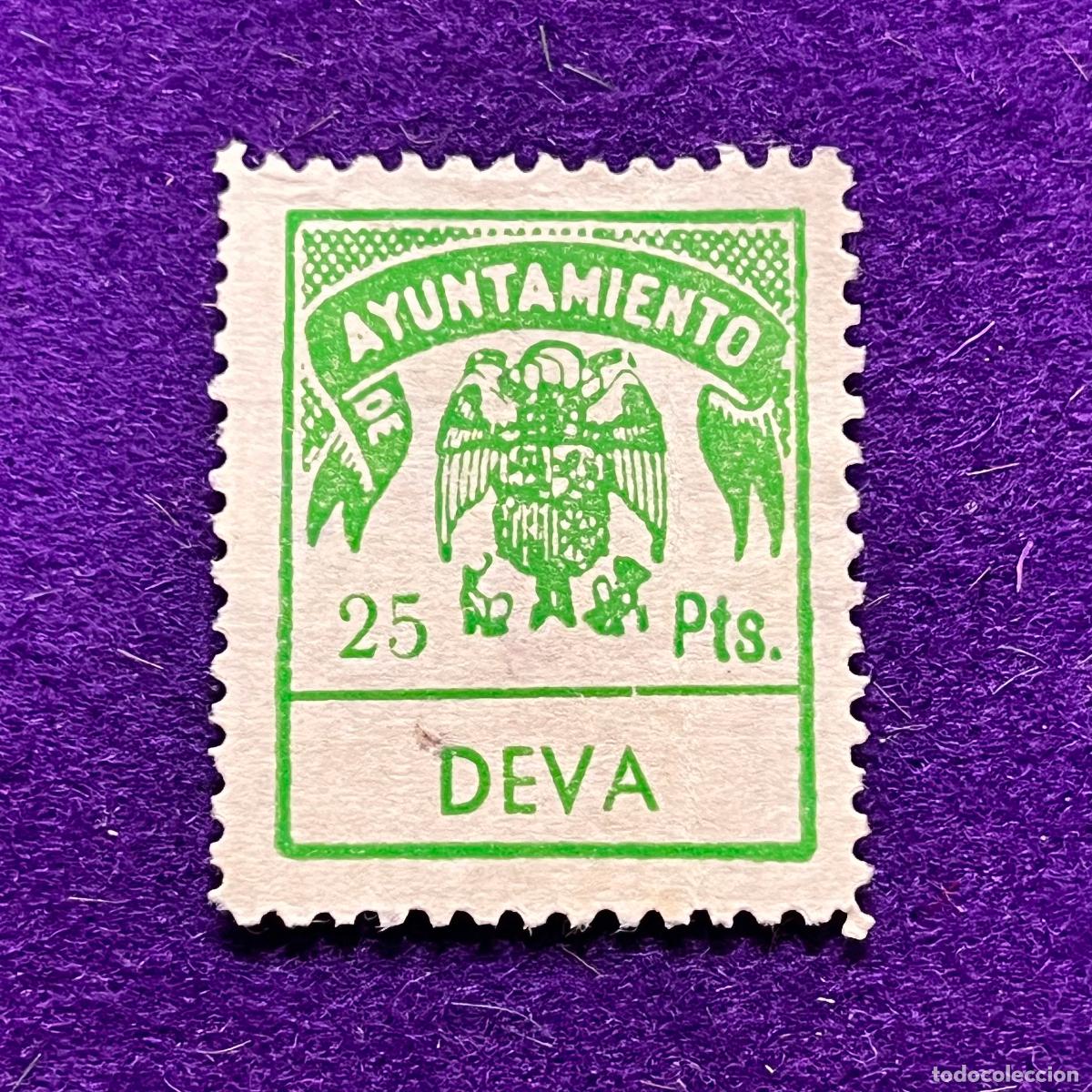 Timbres: VI&Ntilde;ETA, SELLO, FISCAL DE DEVA (GUIPUZCOA). 25 PESETAS. RARA. ORIGINAL.