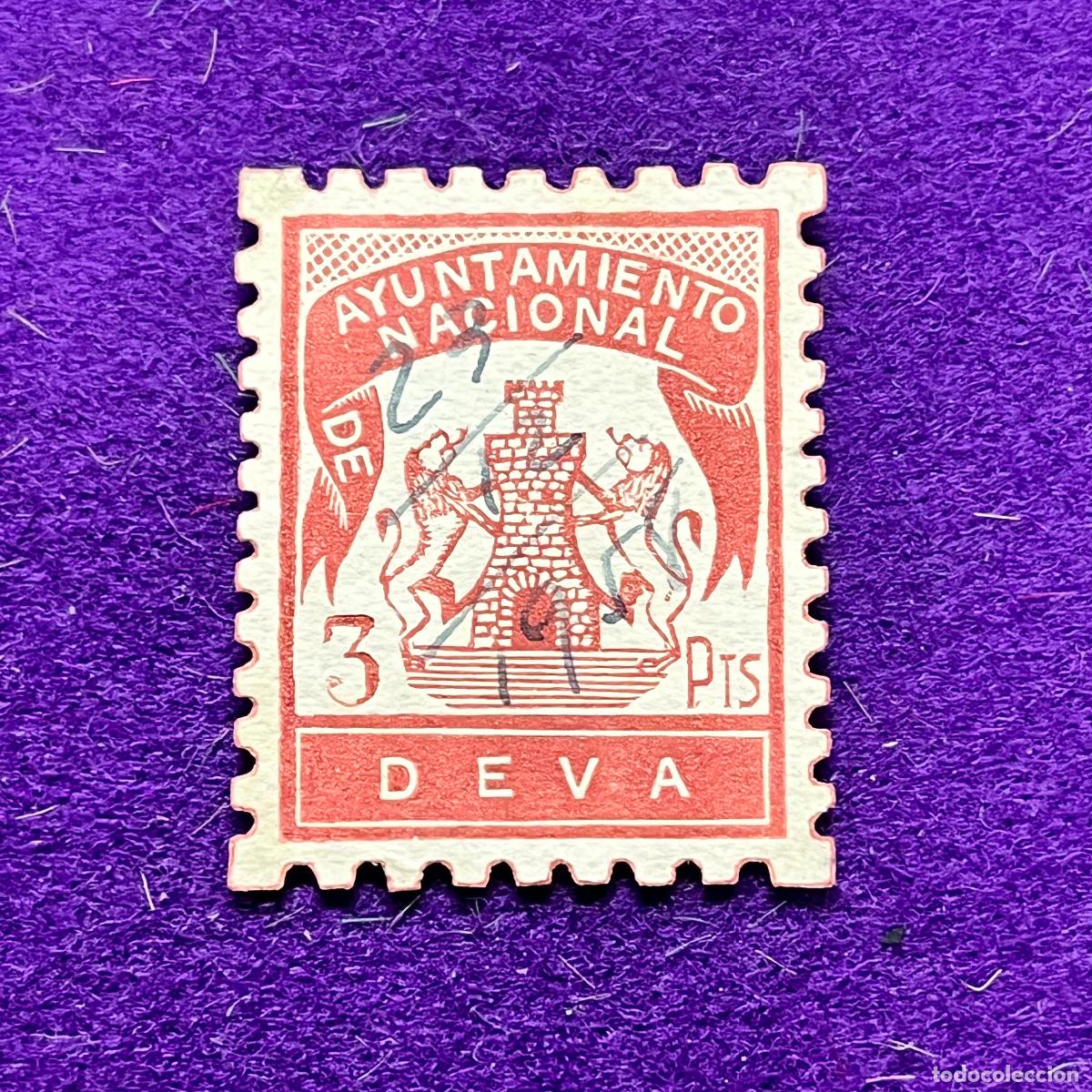 Timbres: VI&Ntilde;ETA, SELLO, FISCAL DE DEVA (GUIPUZCOA). AYUNTAMIENTO NACIONAL. 3 PTS. RARA. ORIGINAL.