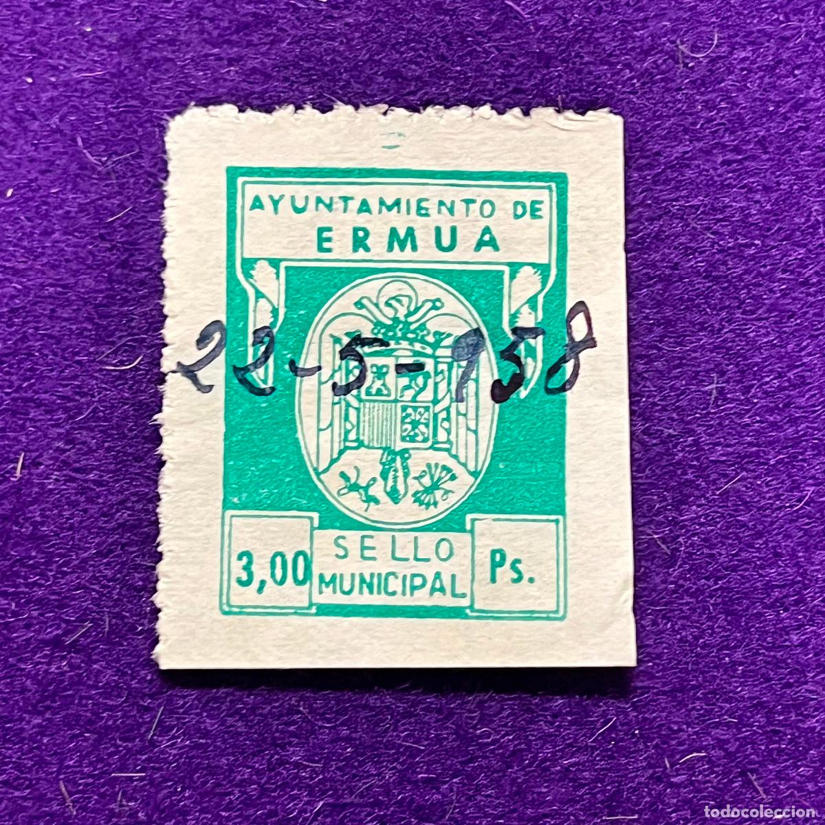 Timbres: VI&Ntilde;ETA, SELLO, FISCAL DE ERMUA (VIZCAYA). AYUNTAMIENTO. 3 PTS. SELLO MUNICIPAL. RARO. ORIGINAL.