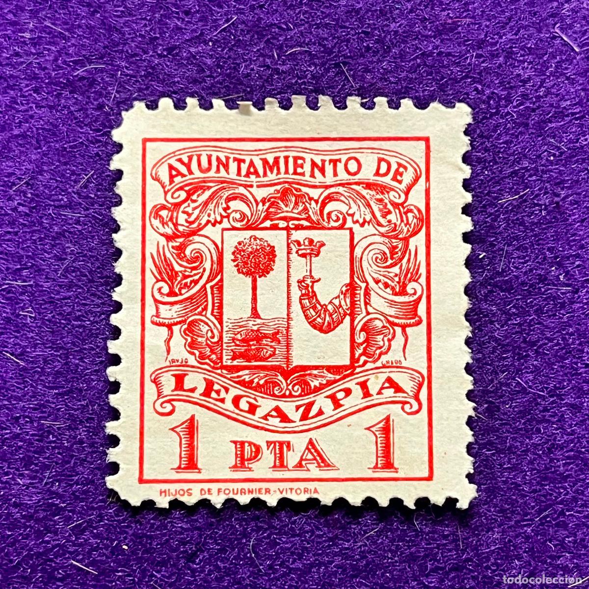 Briefmarken: VI&Ntilde;ETA, SELLO, FISCAL DE LEGAZPIA (GUIPUZCOA). AYUNTAMIENTO. 1 PTA. HIJOS FOURNIER VITORIA.