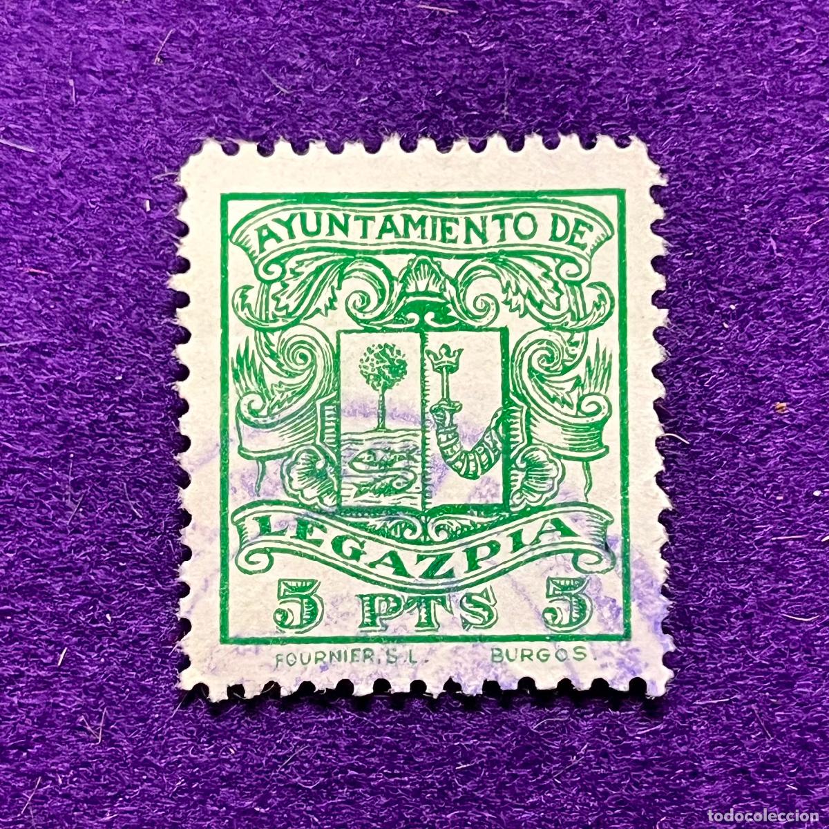 Timbres: VI&Ntilde;ETA, SELLO, FISCAL DE LEGAZPIA (GUIPUZCOA). AYUNTAMIENTO. 5 PTS. HIJOS FOURNIER VITORIA. RARO.