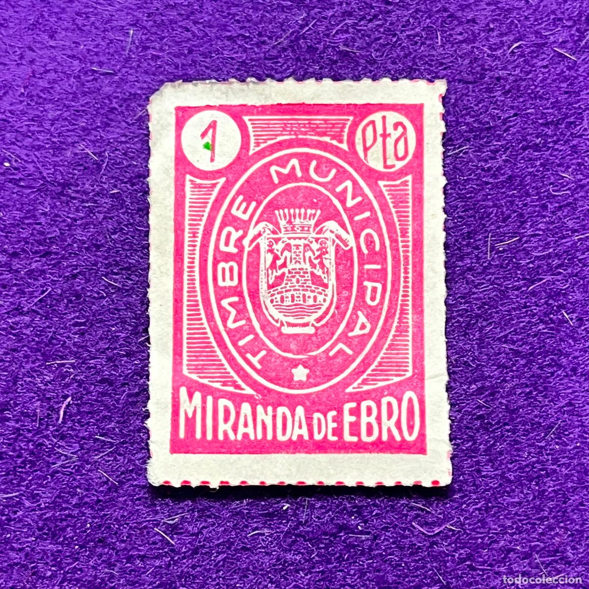 Timbres: VI&Ntilde;ETA, SELLO, FISCAL DE MIRANDA DE EBRO (BURGOS). TIMBRE MUNICIPAL. 1 PTA. ORIGINAL.