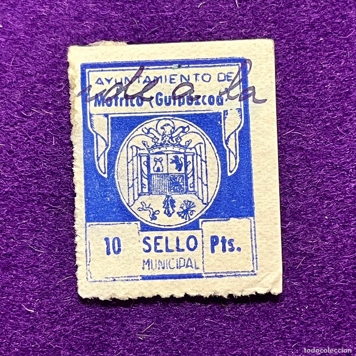 Timbres: VI&Ntilde;ETA, SELLO, FISCAL DE MOTRICO (GUIPUZCOA). AYUNTAMIENTO. 10 PTS. SELLO MUNICIPAL. RARA.