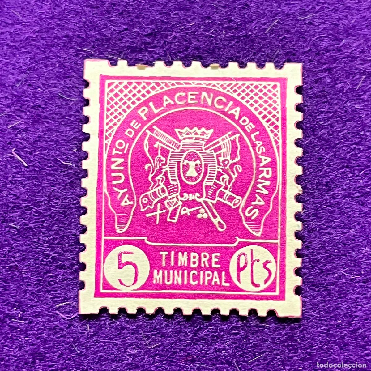 Timbres: VI&Ntilde;ETA, SELLO, FISCAL DE PLASENCIA DE LAS ARMAS (GUIPUZCOA). 5 PTS. TIMBRE MUNICIPAL. MUY RARA.