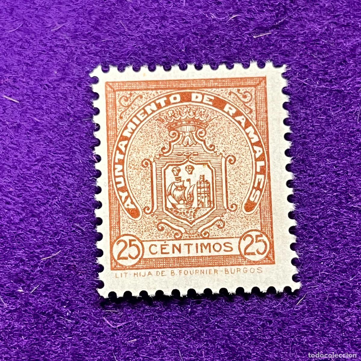 Briefmarken: VI&Ntilde;ETA, SELLO, FISCAL DE RAMALES (CANTABRIA). AYUNTAMIENTO. 25 CTS. ORIGINAL.