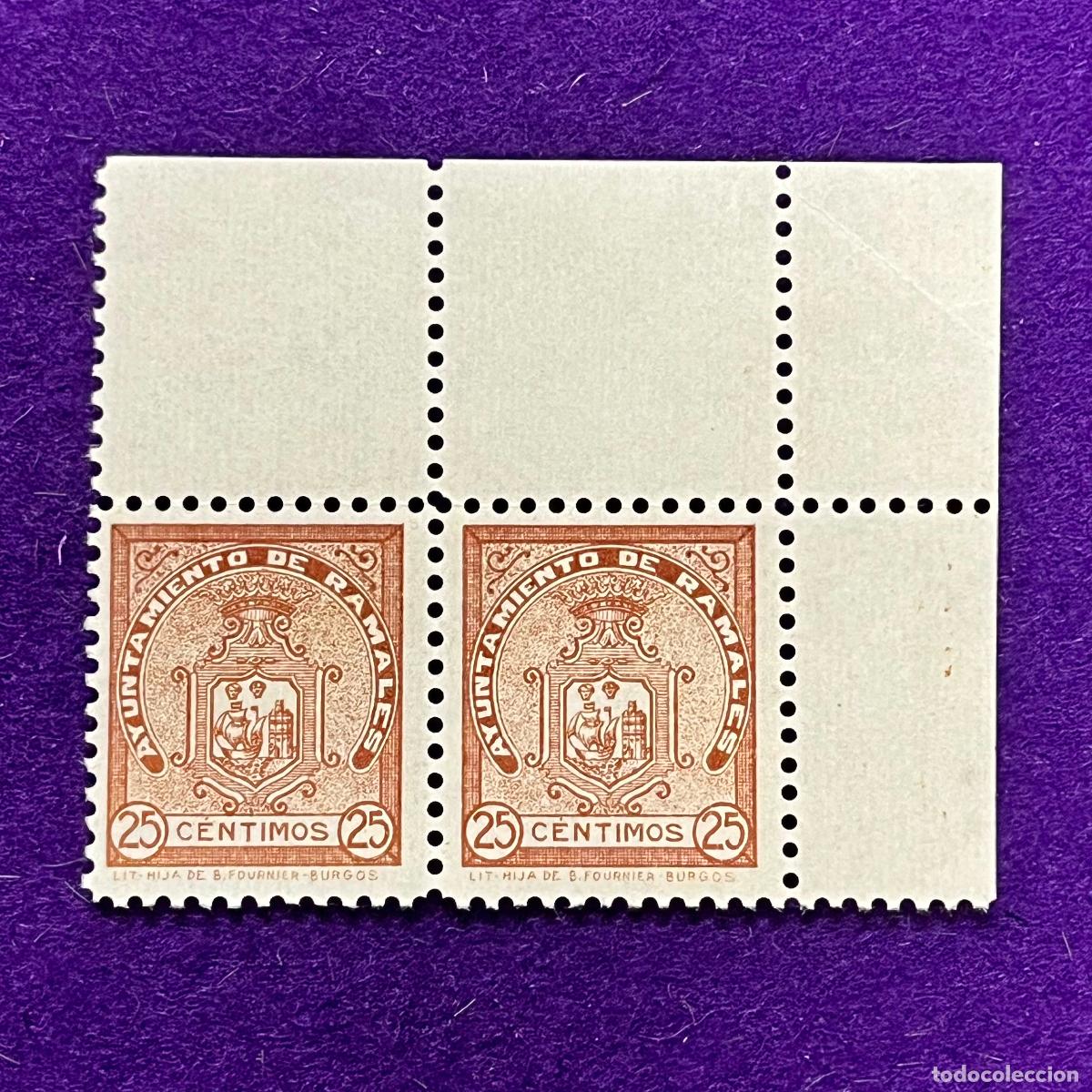 Briefmarken: VI&Ntilde;ETA, SELLO, FISCAL DE RAMALES (CANTABRIA). AYUNTAMIENTO. 25 CTS. ORIGINAL. PAREJA.