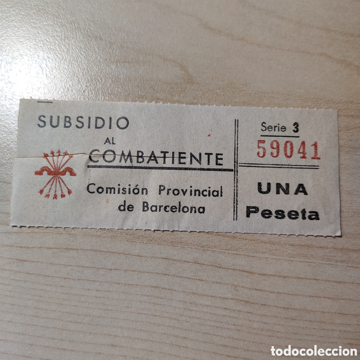 Sellos: a10 Barcelona Subsidio al combatiente 10 cm. 1 pta Allepuz 40