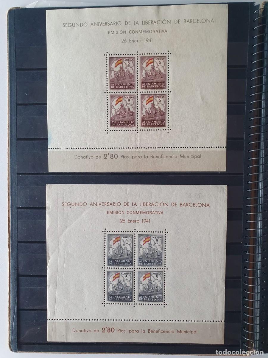 Sellos: BARCELONA HOJAS BLOQUE EDIFIL 29 ** + 30 ** ESPA&Ntilde;A 1941