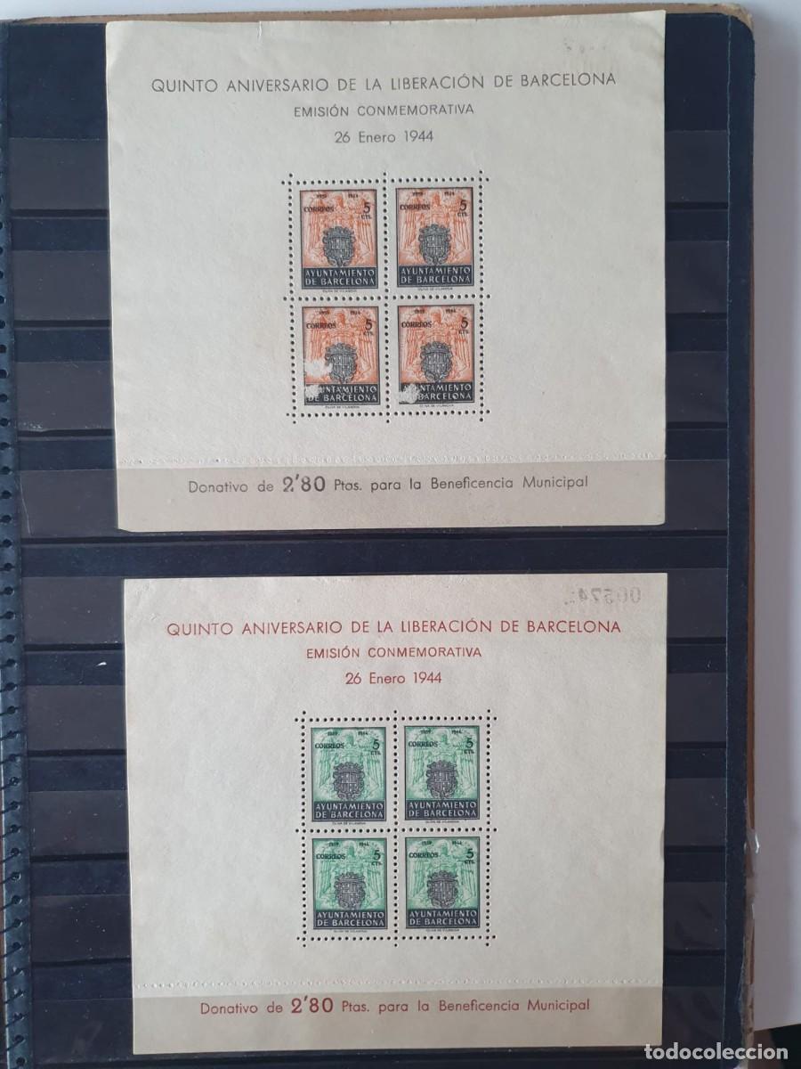 Stamps: BARCELONA HOJAS BLOQUE EDIFIL 60 * + 61 ** ESPA&Ntilde;A 1944