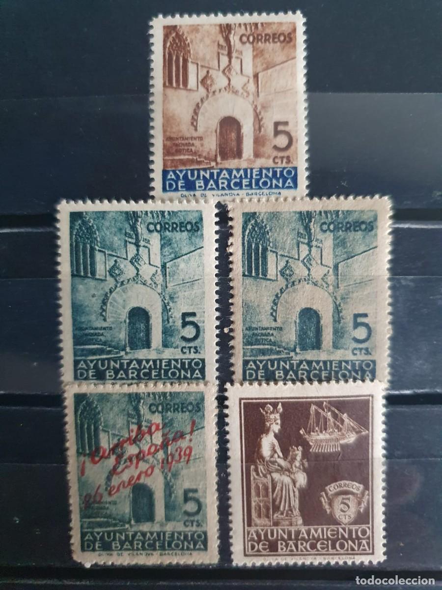Selos: SERIES COMPLETAS BARCELONA EDIFIL 13 ** + 19 ** + 20 ** + 22** + 23 ** ESPA&Ntilde;A 1936 A 1939