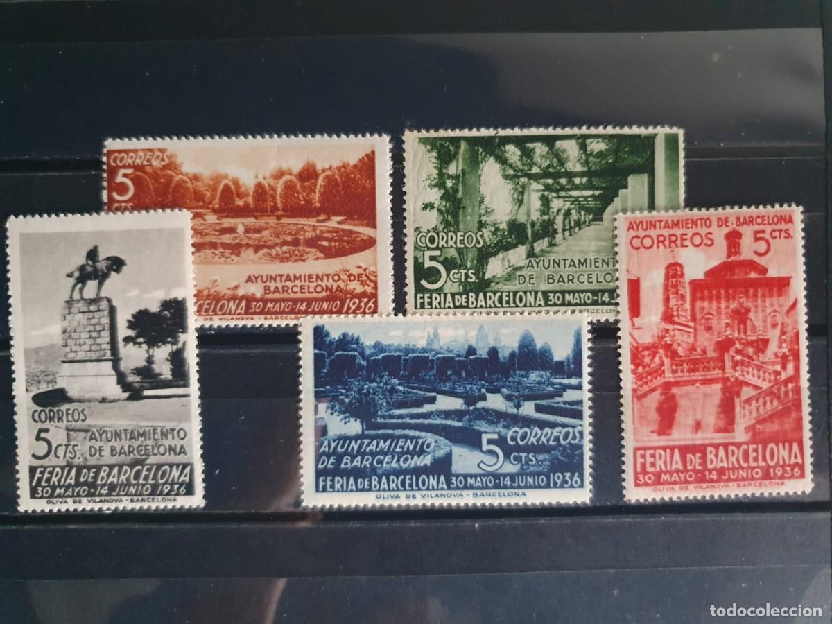 Selos: SERIE COMPLETA BARCELONA EDIFIL 14 A 18 */** ESPA&Ntilde;A 1936
