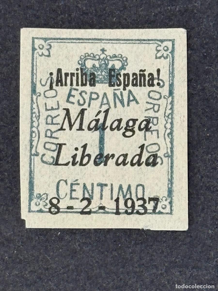 Sellos: Emisiones locales patri&oacute;ticas, M&aacute;laga, sello republicano, 1937, Edifil 1, nuevo