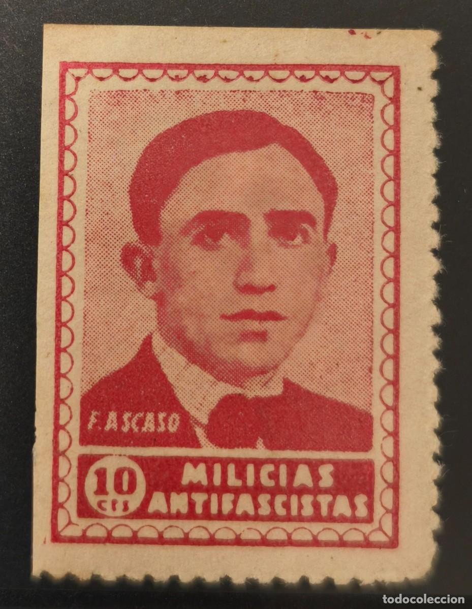 Timbres: VI&Ntilde;ETA POL&Iacute;TICA REPUBLICANA. AFINET 971 *. 10 CTS MILICIAS ANTIFASCISTAS.