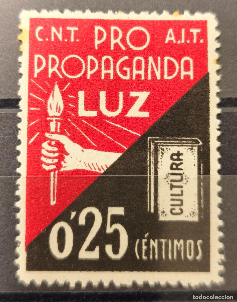 Sellos: VI&Ntilde;ETA POL&Iacute;TICA REPUBLICANA. AFINET N/C *. 25 CTS CNT - AIT PROPAGANDA.