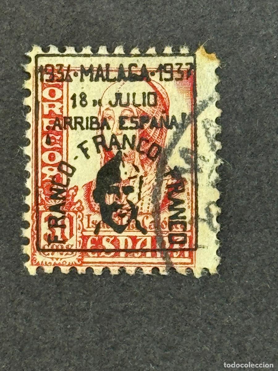 Sellos: Emisiones locales patri&oacute;ticas, M&aacute;laga, sello republicano, 1937, Edifil 44, usado