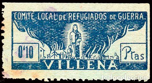 Sellos: Alicante - Guerra Civil - Em. Local Republicana - Villena - Allepuz (*)26 - &rdquo;10 cts. Comite Local..&rdquo;