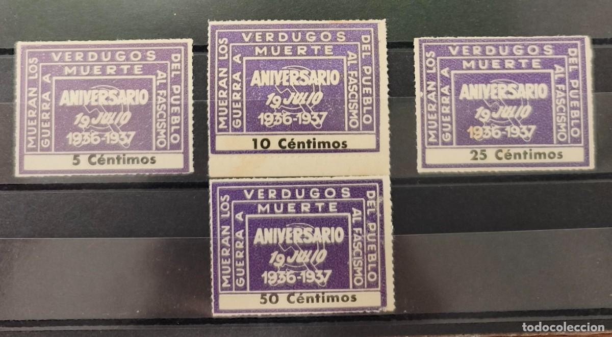 Sellos: VI&Ntilde;ETA POL&Iacute;TICA REPUBLICANA. AFINET 1933/36 * VIOLETA * VERDUGO MUERTE.
