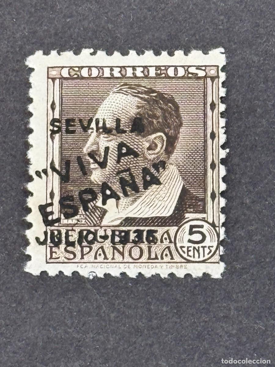 Timbres: Emisiones locales patri&oacute;ticas, Sevilla, sello republicano, 1936, Edifil 3, nuevo con fijasellos