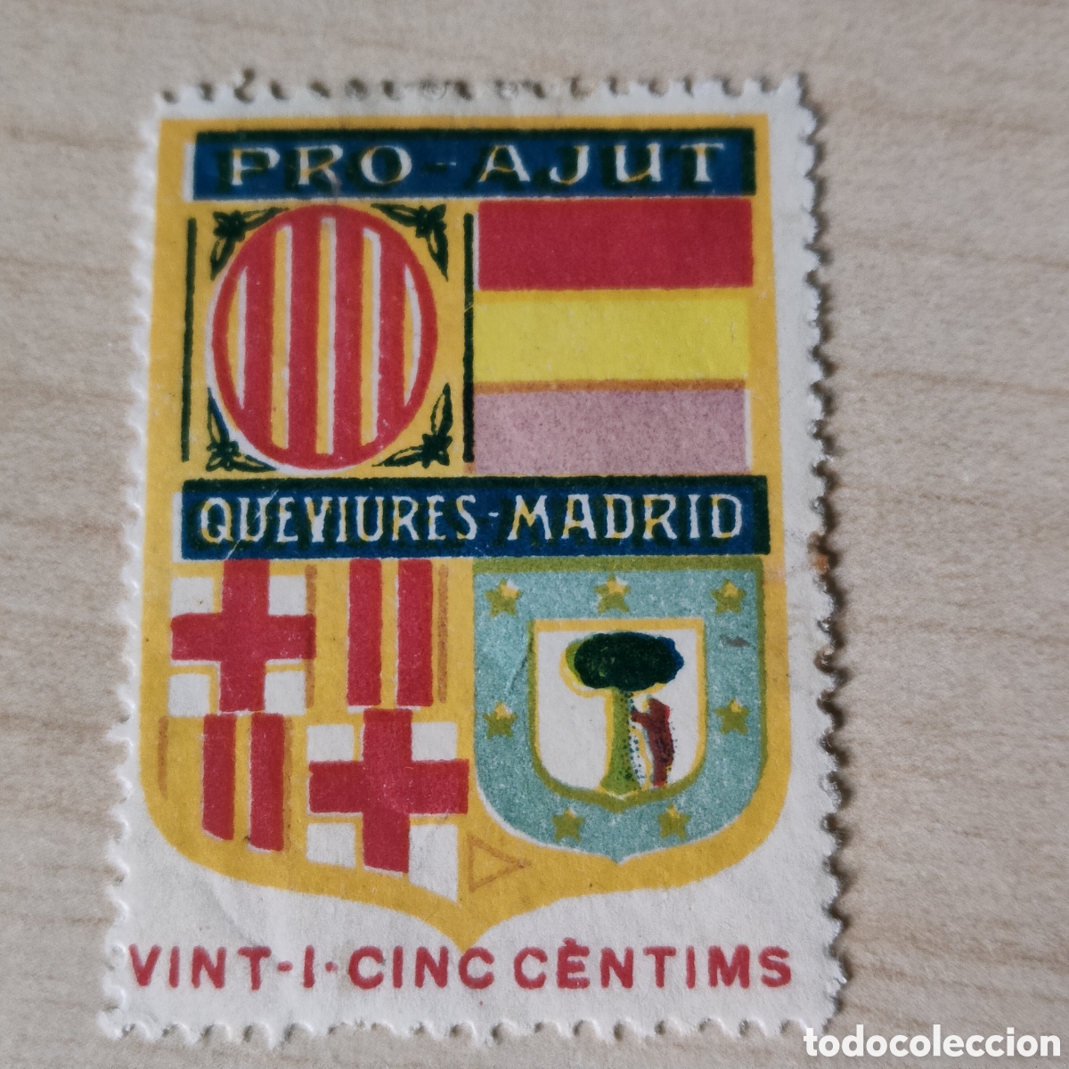 Sellos: z06 Pro Ajut Queviures Madrid 25 cts Allepuz 94 Afinet 1543