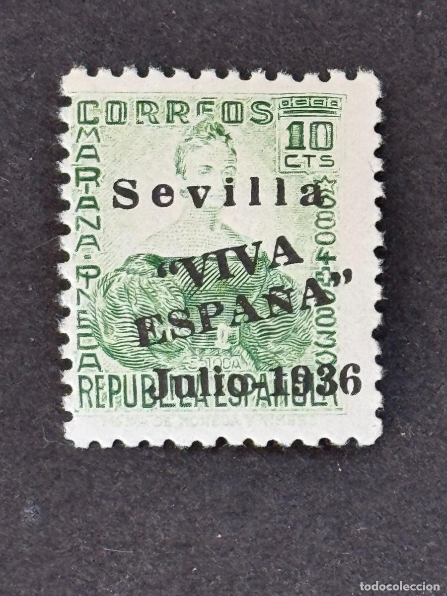 Sellos: Emisiones locales patri&oacute;ticas, Sevilla, sello republicano, 1936, Edifil 21, nuevo
