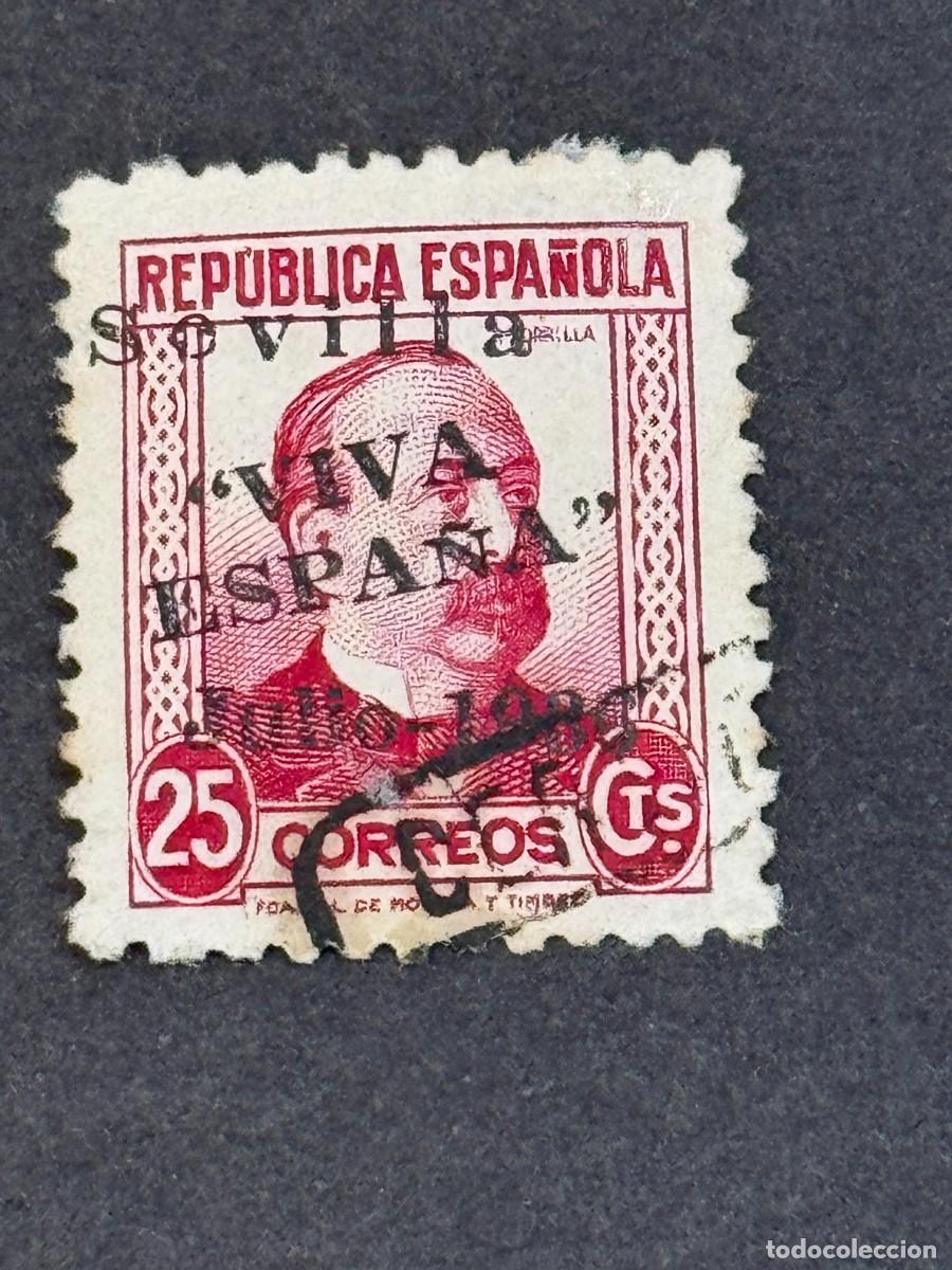 Sellos: Emisiones locales patri&oacute;ticas, Sevilla, sello republicano, 1936, Edifil 24, usado