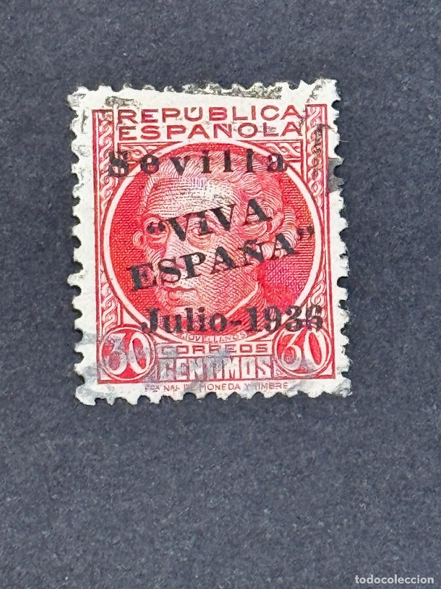Sellos: Emisiones locales patri&oacute;ticas, Sevilla, sello republicano, 1936, Edifil 25, usado