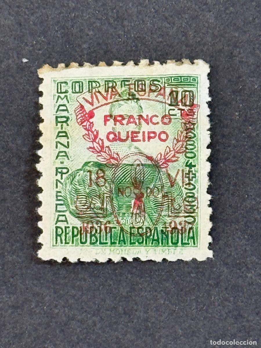 Sellos: Emisiones locales patri&oacute;ticas, Sevilla, sello republicano, 1937, Edifil 38, nuevo con fijasellos