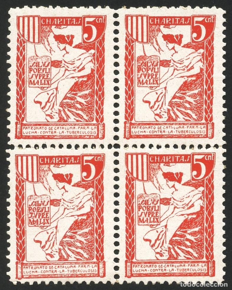 Briefmarken: VI&Ntilde;ETA, PATRONATO DE CATALUNYA CONTRA LA TUBERCULOSIS, VALOR: 5 CTS, (4)