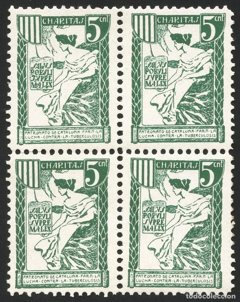 Briefmarken: VI&Ntilde;ETA, PATRONATO DE CATALUNYA CONTRA LA TUBERCULOSIS, VALOR: 5 CTS, (4)