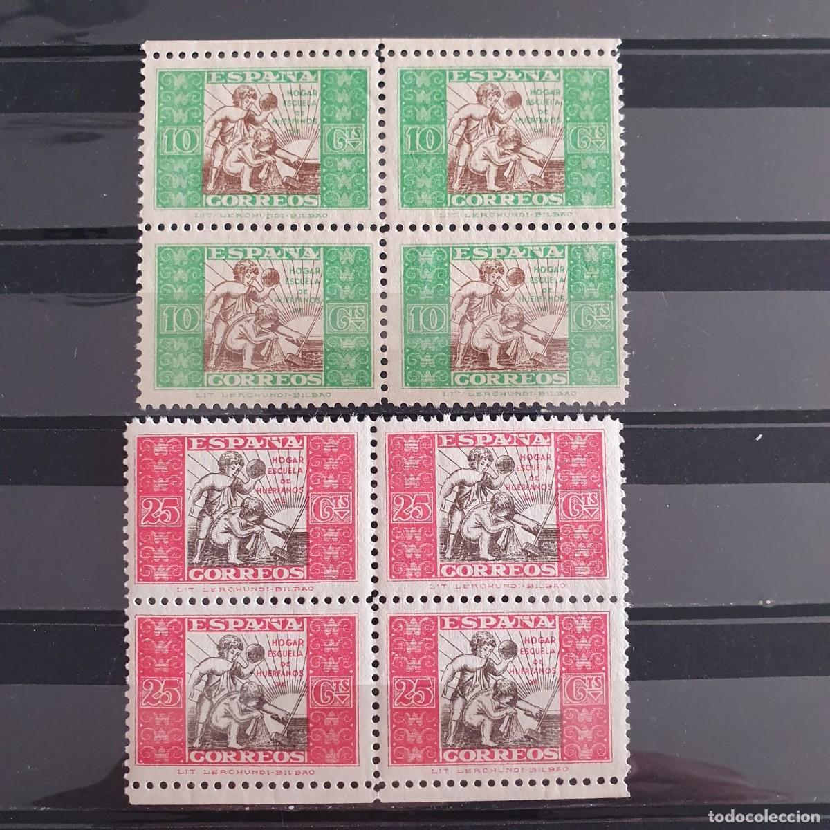 Briefmarken: BENEFICENCIA EDIFIL 10 ** + 11 ** BLOQUE 4 ESPA&Ntilde;A 1937