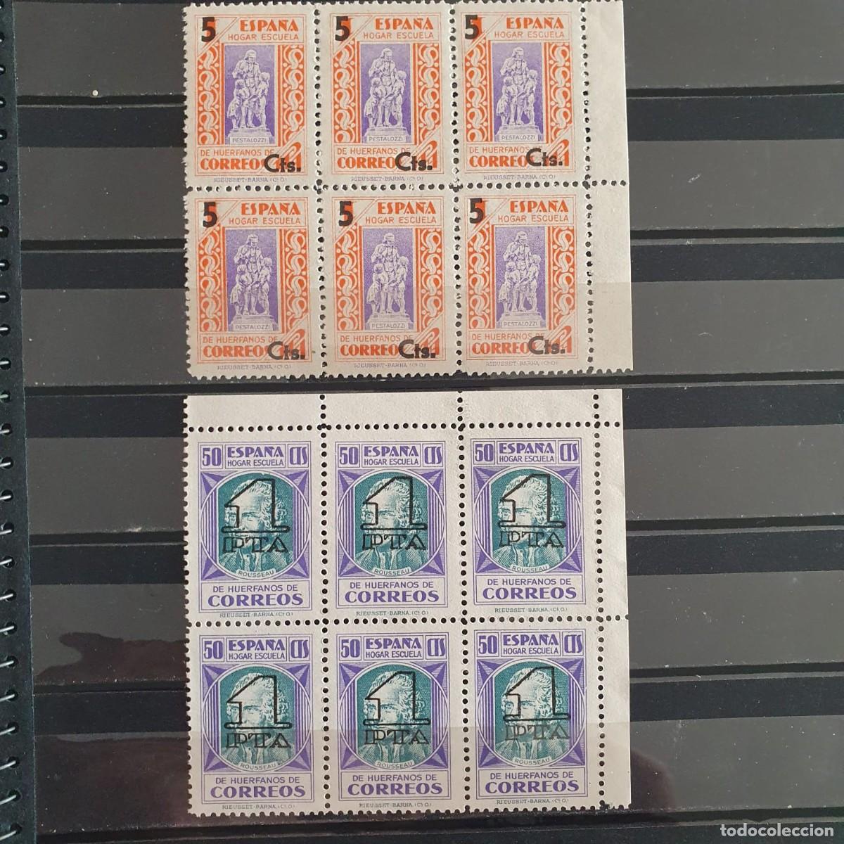 Francobolli: BENEFICENCIA EDIFIL 27** + 28 ** ESPA&Ntilde;A 1938 BLOQUE DE 6