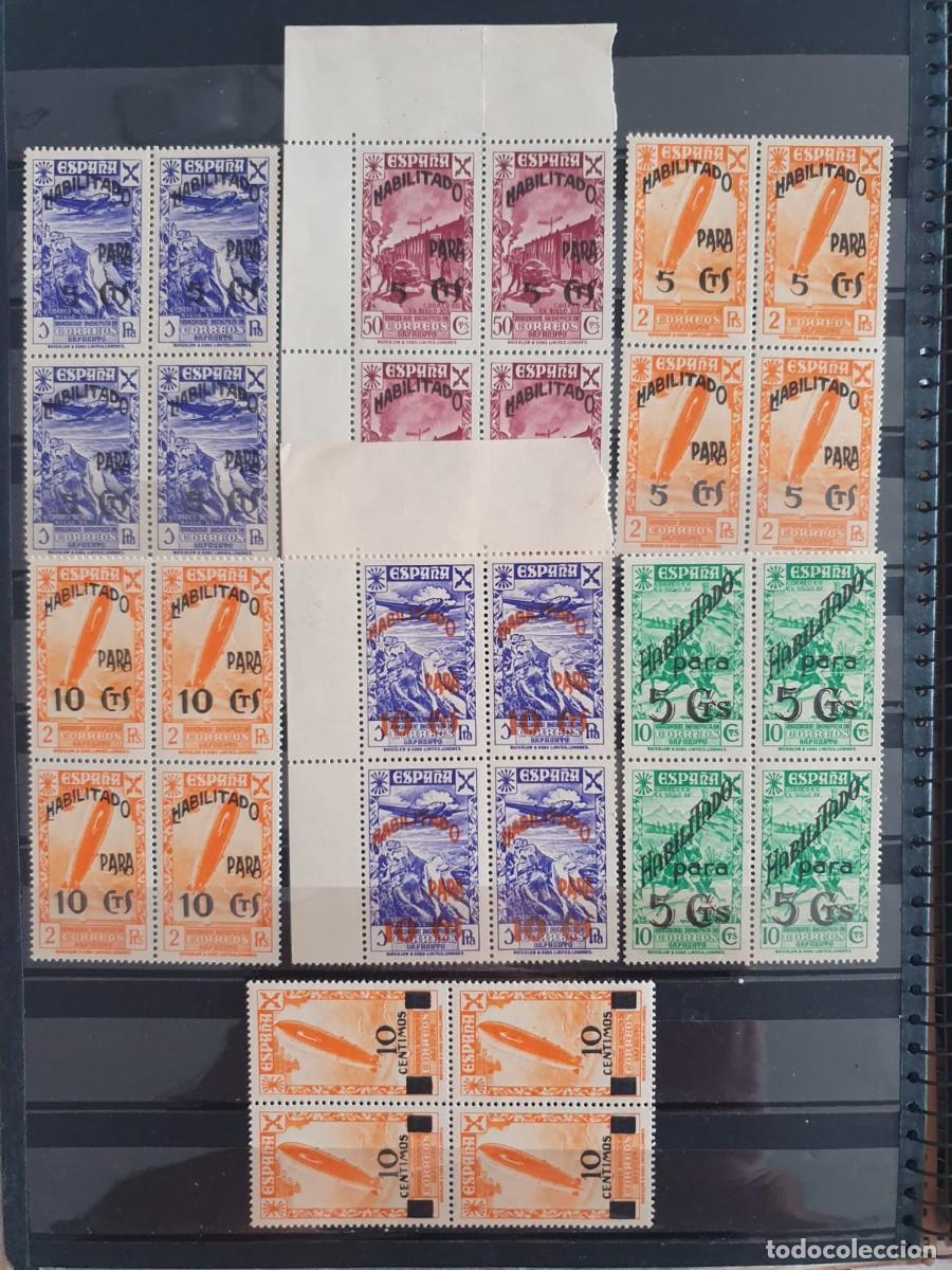 Stamps: BENEFICENCIA 7 VALORES DE LA SERIE DE 1940 EN BLOQUES DE 4 **