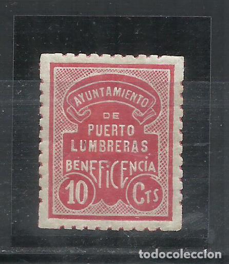 Sellos: Q750-SELLO ALTO VALOR LOCAL GUERRA CIVIL REPUBLICANO PUERTO LUMBRERAS MURCIA BENEFICENCIA, ESTIMACI