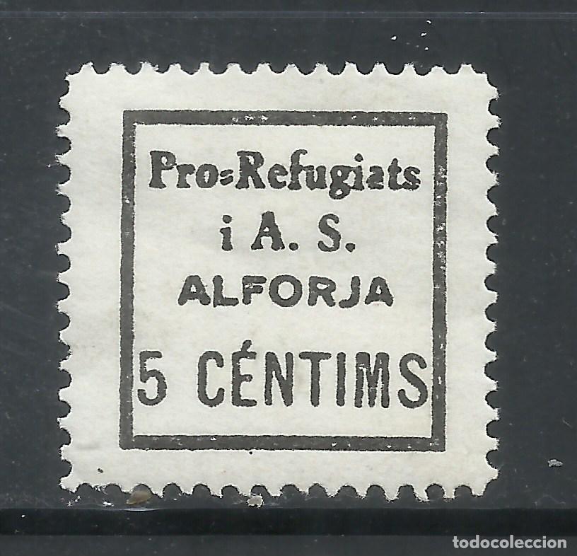 Sellos: Q753-SELLO LOCAL GUERRA CIVIL ESPA&Ntilde;OLA REPUBLICANO 1937 ALFORJA TARRAGONA&nbsp; AYUDA A LOS REFUGIADOS ,A