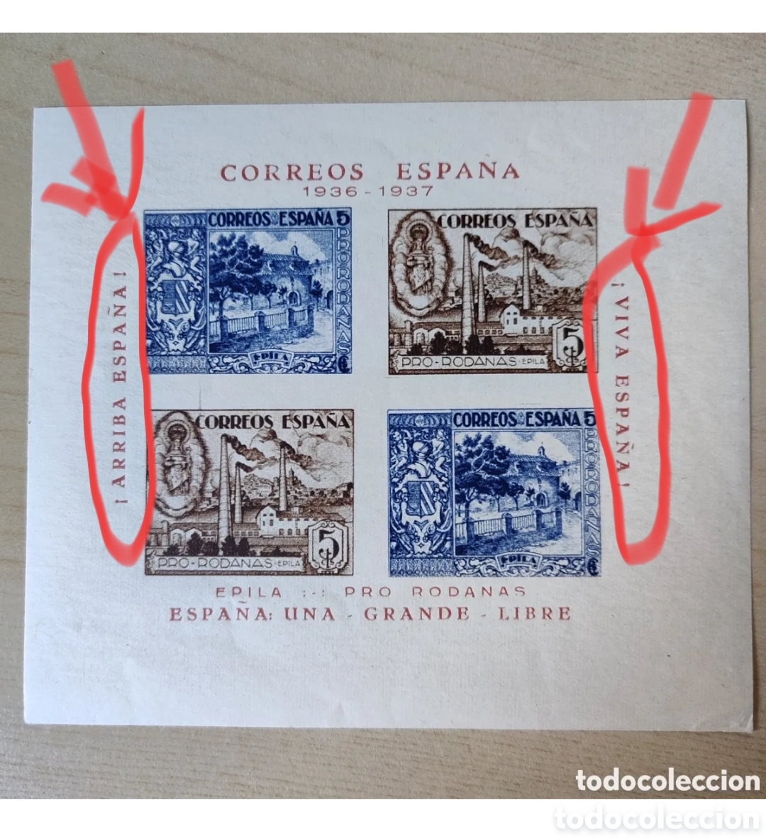 Sellos: cpx MUY RARO Zaragoza Epila fesofi 7C leyendas ARAGON VER DESCRIPCI&Oacute;N