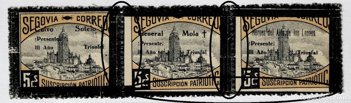 Selos: S-30-6 Guerra Civil SEGOVIA Fesofi n&ordm; 50 Suscripcion Patriotica Triptico Tipo ( I-II-III ) Varied