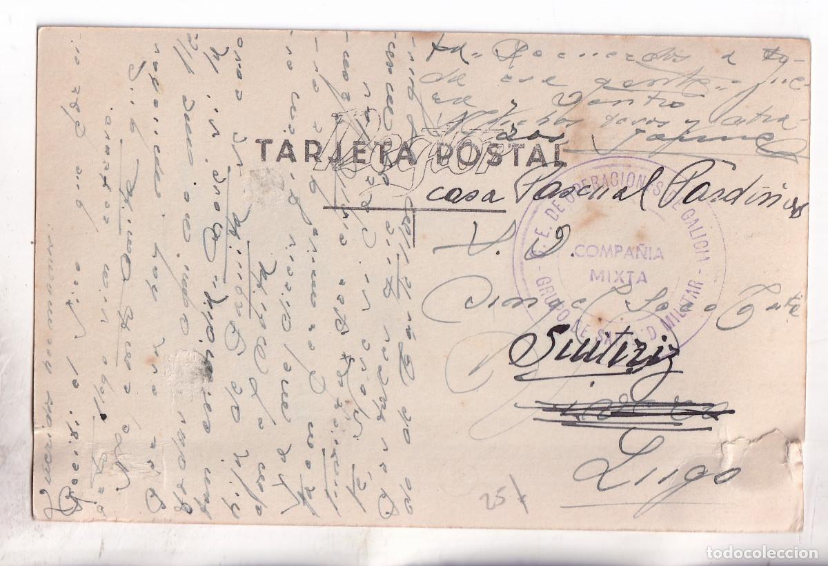 Sellos: POSTAL. EJ&Eacute;RCITO DE OPERACIONES DE GALICIA. FRANQUICIA. A VIVEIRO Y LUEGO A GUITIRIZ. LUGO.