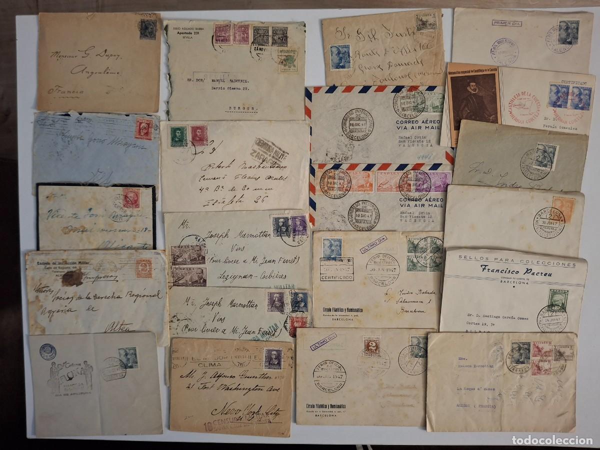 Francobolli: HB1304 Sellos ESPA&Ntilde;A juego de 20 cartas algunas de ellas con censura militar entre 1936/1947