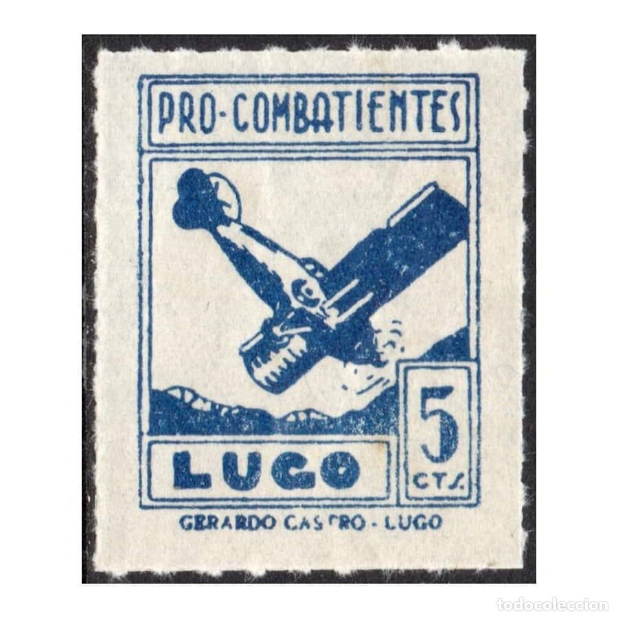 Sellos: Espa&ntilde;a [SLL] Pro-Combatientes Lugo. 5 CTS azul (MNH)