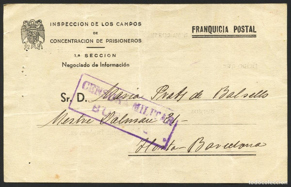 Timbres: GUERRA CIVIL, TARJETA POSTAL, CAMPOS DE CONCENTRACI&Oacute;N DE PRISIONEROS, BURGOS, 1939
