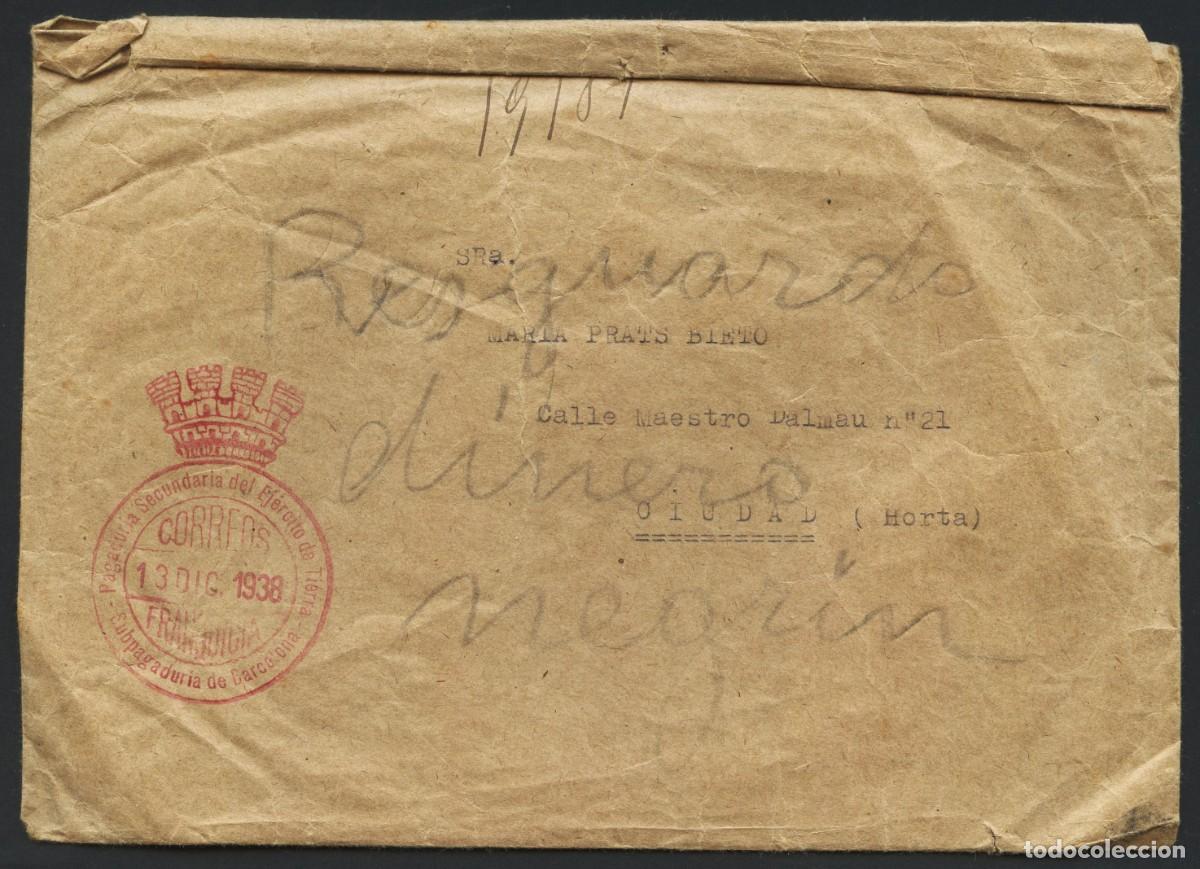 Timbres: GUERRA CIVIL, SOBRE, DOCUMENTO, MINISTERIO DE DEFENSA NACIONAL, 1938