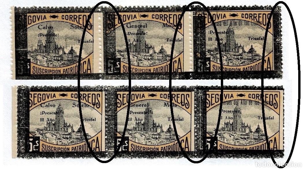 Selos: S-30-2 Guerra Civil SEGOVIA Fesofi n&ordm; 46 Suscripcion Patriotica Triptico Tipo (II-III-I ) Variedad