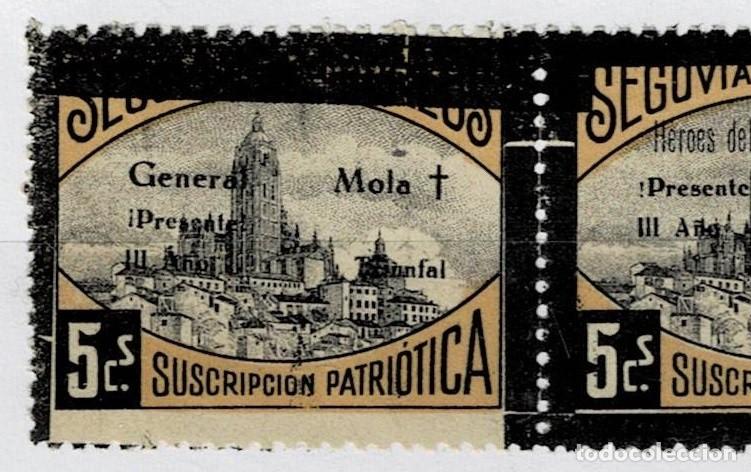 Selos: S-30-3b Guerra Civil SEGOVIA Fesofi n&ordm; 46 Triptico Tipo (III-I-II ) Variedad LUTO DE (III) M